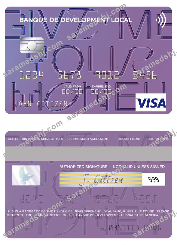 Algeria Banque de Développement Local visa card